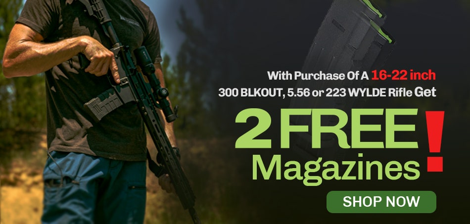 5.56, 2.23 wylde, 300 blackout complete rifle free magazines 