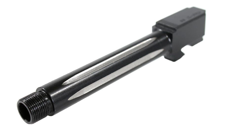 Bear Creek Arsenal Barrel for Grizzly 101 & Glock 17 | 9MM | 416R SS Black Wolf Fluted | Threaded