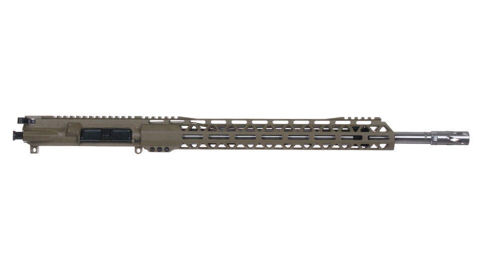BC-15 | .22 ARC Flat Dark Earth Cerakote Complete Upper Assembly | 18" Stainless Heavy Barrel | 1:7 Twist | Rifle Length Gas System | MLOK Split Rail