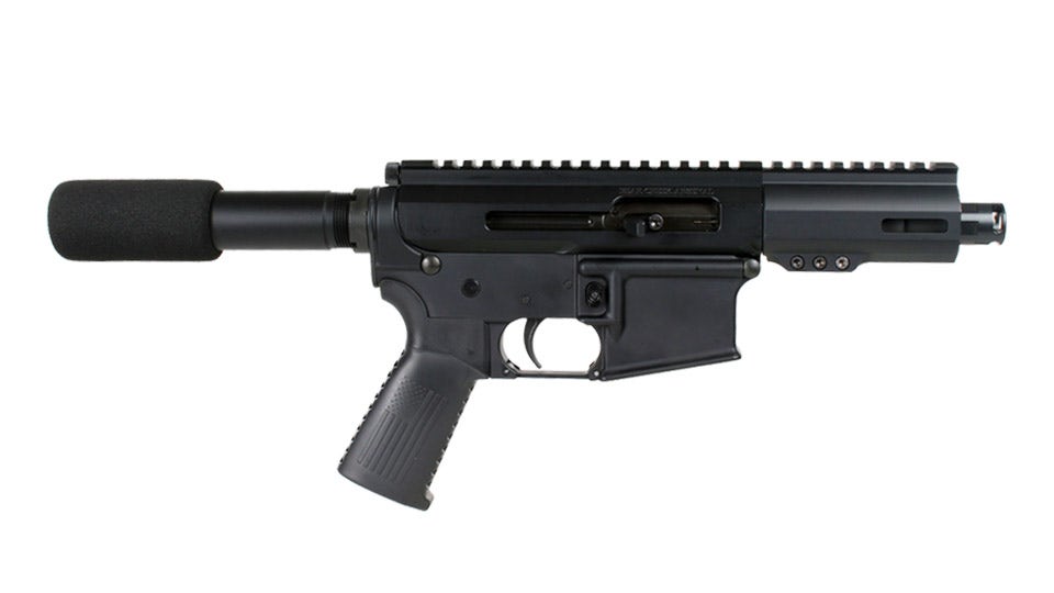 BC-22 | .22 Magnum Right Side Charging Complete Pistol w/ Micro Flash Hider | 4.5" Parkerized Heavy Barrel | 1:16 Twist | Forged Lower | MLOK Split Rail 