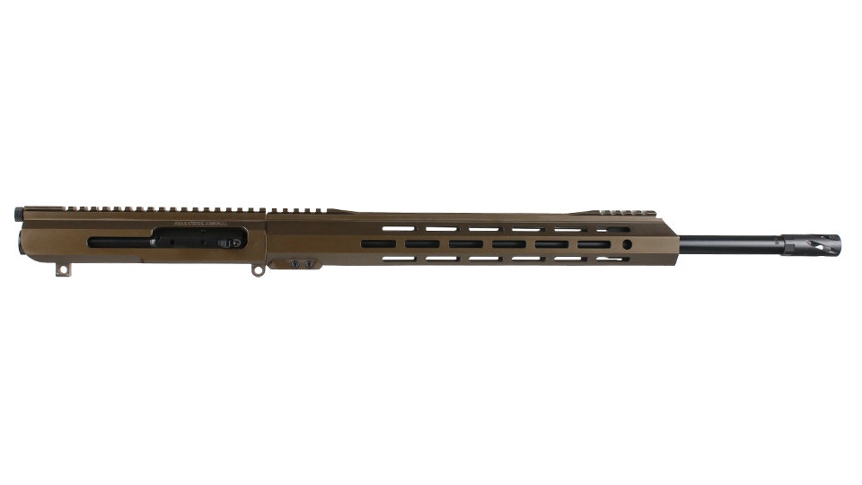 BC-10 .243 Winchester Midnight Bronze Cerakote Side Charging Complete Upper Assembly, 20" Black Nitride Heavy Barrel, 1:8 Twist, Rifle Length Gas System, 15" M-LOK Rail