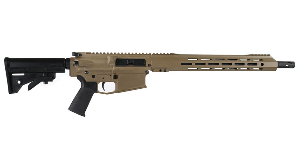 BC-10 | .308  Flat Dark Earth Cerakote Rifle | 16" Parkerized Heavy Barrel| 1:10 Twist | Forged Lower | Mid Length Gas System | MLOK Split Rail