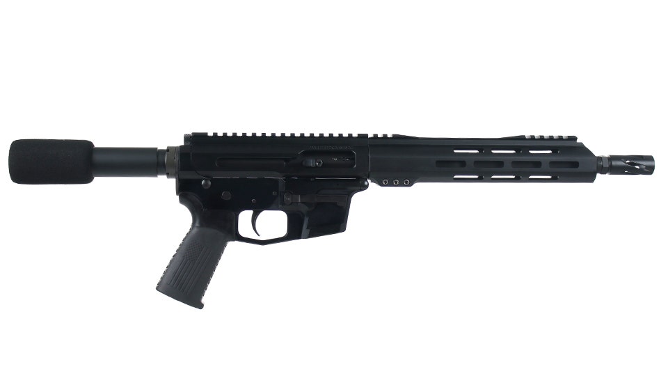 BC-45| .45 ACP Right Side Charging Complete Pistol | 10.5" Parkerized M4 Barrel | Blowback Gas System | 1:16 Twist | Billet Lower | MLOK Split Rail