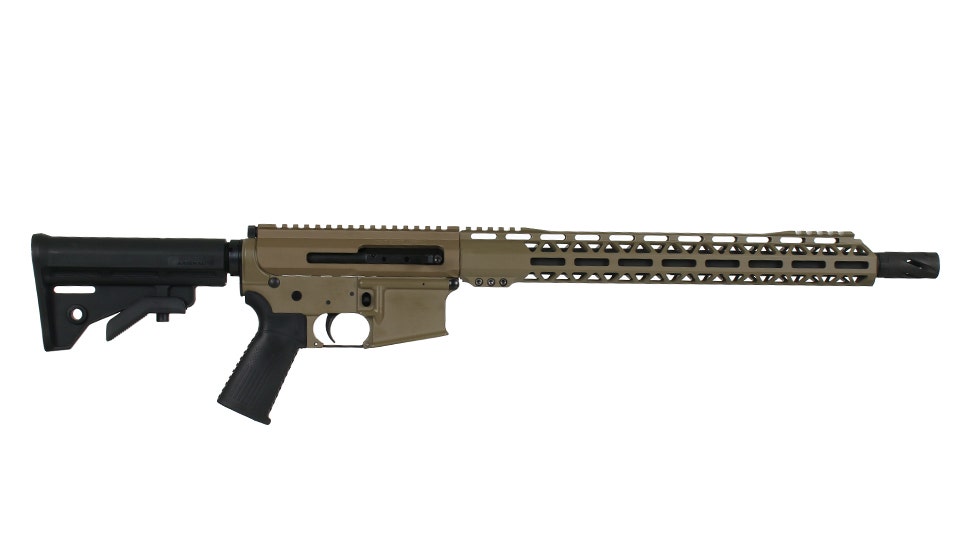 BC-15 | .458 SOCOM Flat Dark Earth Cerakote Right Side Charging Rifle | 16" Parkerized Heavy Barrel   | 1:14 Twist | Forged Lower | Carbine Length Gas System | MLOK Split Rail