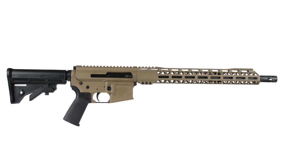BC-15 | 7.62x39 Right Side Charging FDE Cerakote Rifle | 16" Parkerized Heavy Barrel | 1:10 Twist | Carbine Length Gas System | Talon 15" MLOK Split Rail | No Magazine