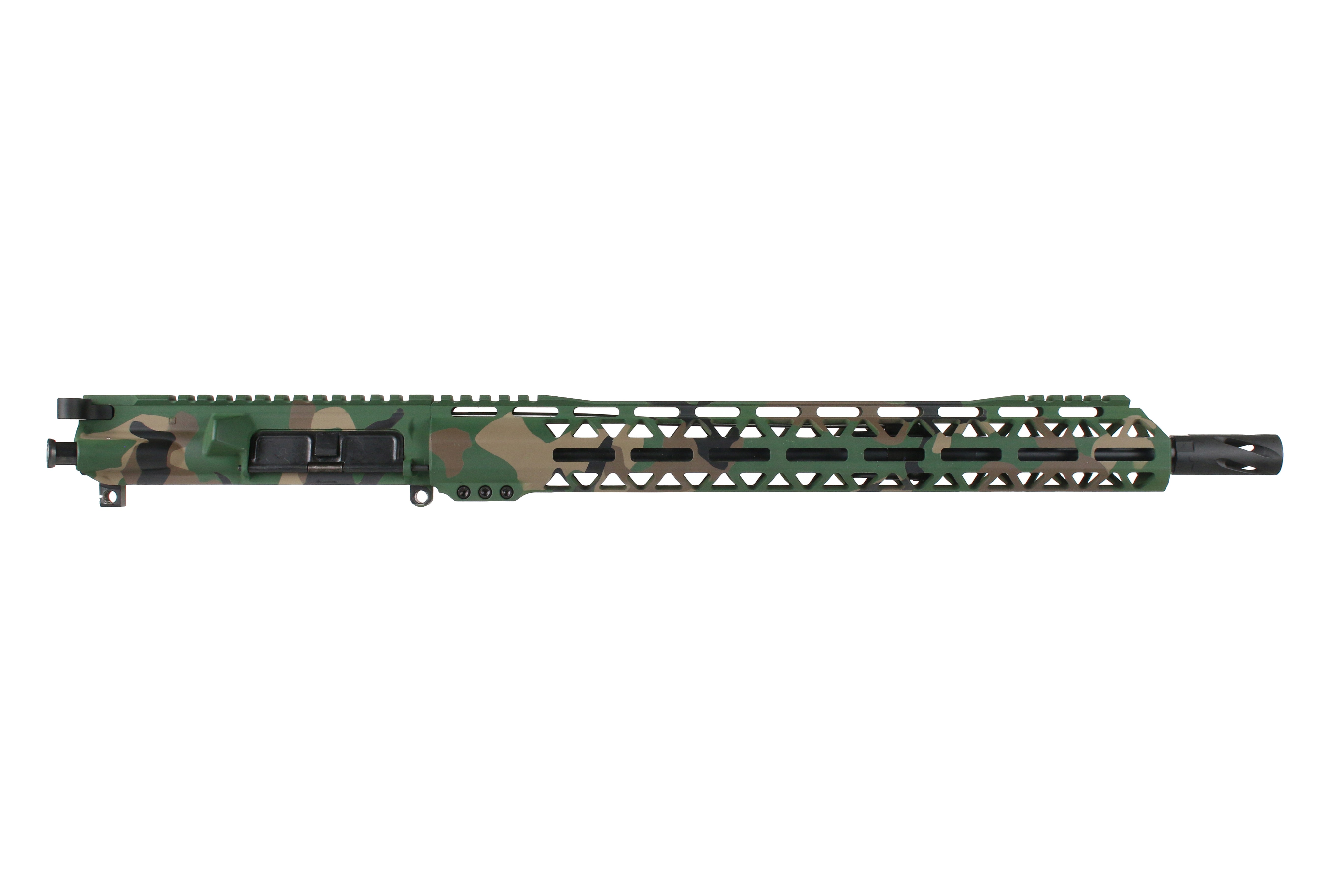 BC-15 | 5.56 NATO Woodland Camo Cerakote Upper | 16" Black Nitride M4 Barrel | 1:7 Twist | Mid-Length Gas System | Talon 15” MLOK Split Rail | with BCG & Charging Handle