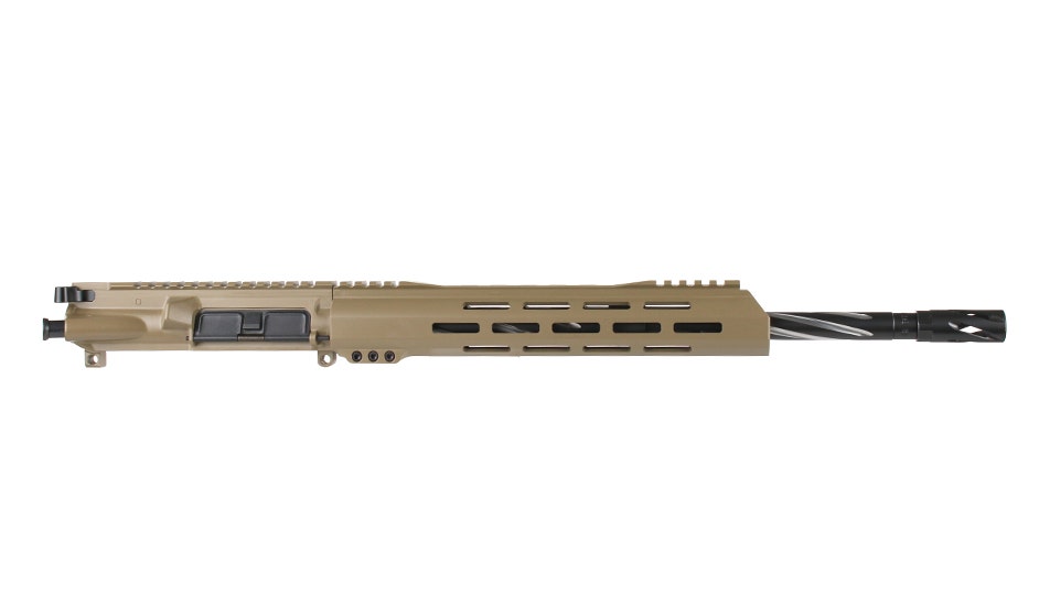 BC-15 | 7.62x39 FDE Cerakote Upper | 16" 416R SS Black Nitride Bear Claw Fluted Heavy Barrel | 1:10 Twist| Carbine Length Gas System | Talon 12" MLOK Split Rail | with BCG & Charging Handle