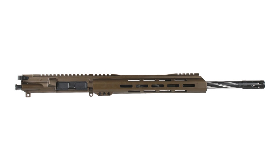 BC-15 | 7.62x39 Midnight Bronze Cerakote Upper | 16" 416R SS Black Nitride Bear Claw Fluted Black Nitride Heavy Barrel | 1:10 Twist| Carbine Length Gas System | Talon 12" MLOK Split Rail | with BCG & Charging Handle