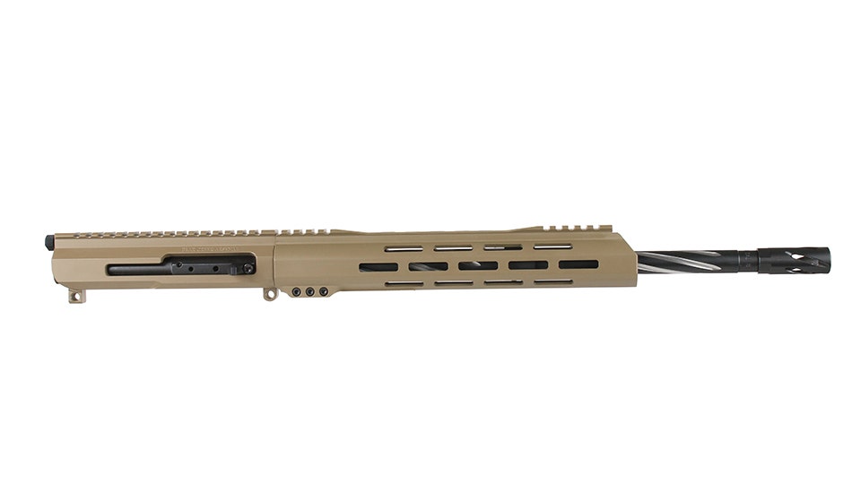 BC-15 | 7.62x39 Right Side Charging FDE Cerakote Upper | 16" 416R SS Black Nitride Bear Claw Fluted Heavy Barrel | 1:10 Twist | Carbine Length Gas System | Talon 12" MLOK Split Rail | with BCG & Charging Handle