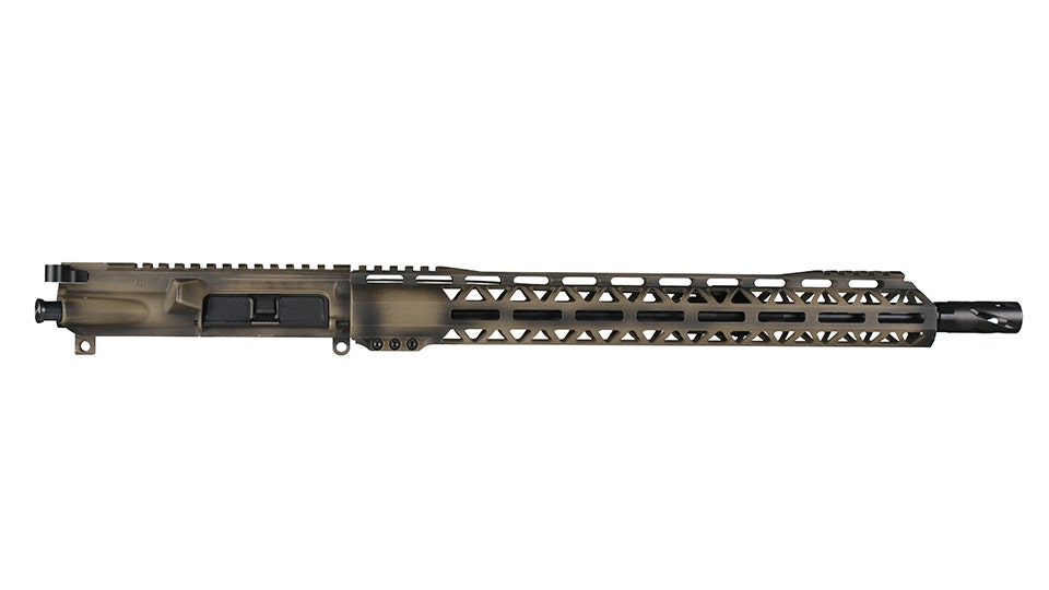 BC-15 | 5.56 NATO FDE Battleworn Cerakote Upper | 16" Black Nitride M4 Barrel | 1:7 Twist | Mid-Length Gas System | Talon 15” MLOK Split Rail | with BCG & Charging Handle