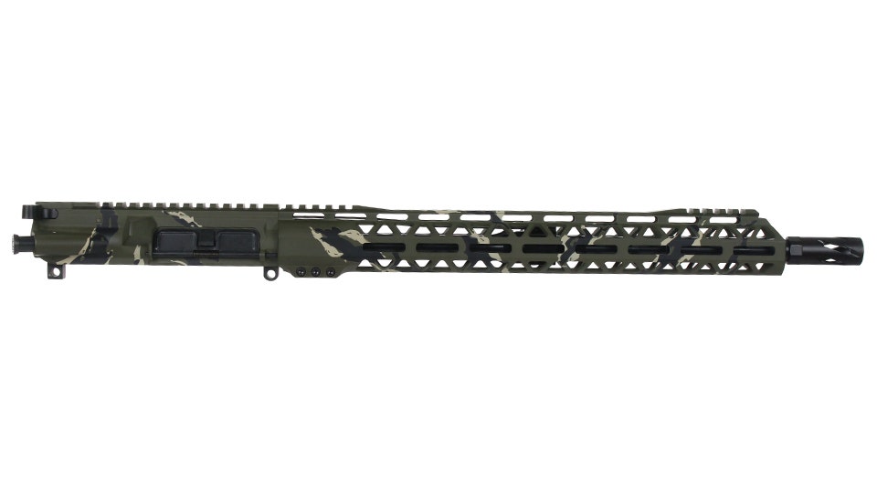 BC-15 | 5.56 NATO Tiger Stripe Cerakote Upper Assembly | 16" Black Nitride M4 Barrel| 1:7 Twist |  Hammer Forged | Carbine Length Gas System | MLOK Split Rail