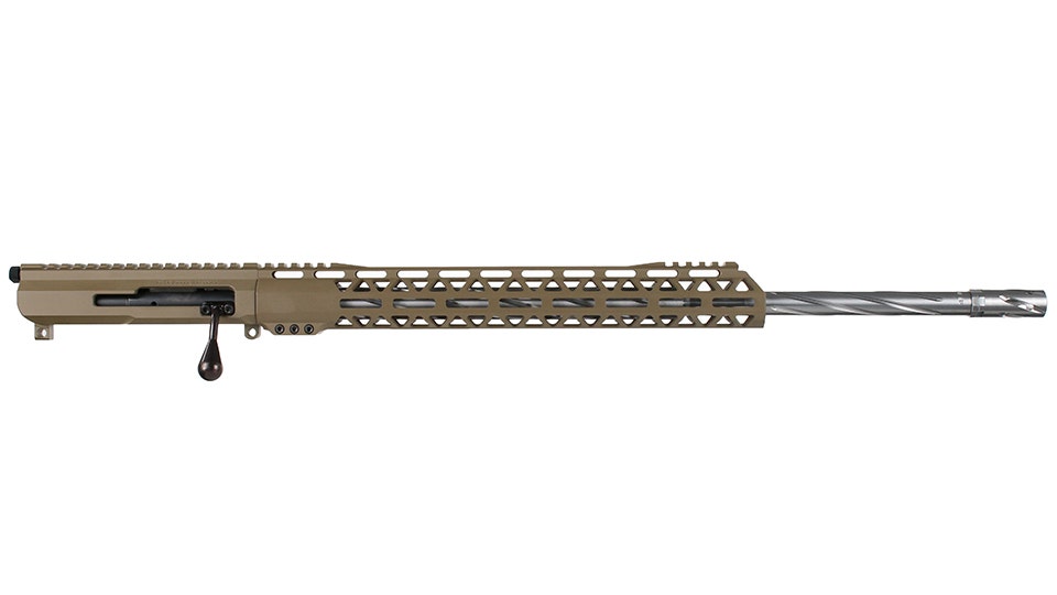 BC-15 | 5.56 NATO Flat Dark Earth Cerakote Bolt Action Style Upper Right Side | 22" Stainless Heavy Barrel | 1:8 Twist | Spiral Flutes | Stainless 416R  MLOK Split Rail