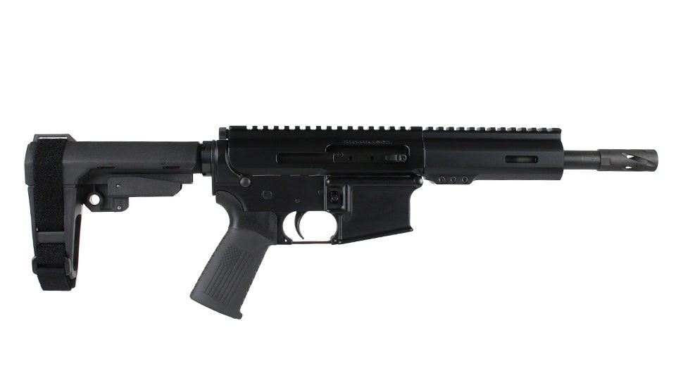 BC-15 | 5.56 NATO   Side Charging Pistol | 7.5" Parkerized Contour  - 0.75 | 1:7 Twist | Forging Lower | 4150  Pistol Length Gas System | MLOK Split Rail - Brace