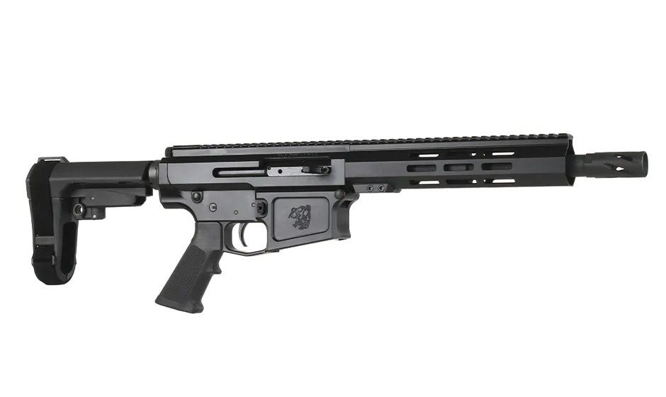 BC-10 | 8.6 Blackout Right Side Charging Pistol | 10.5" Parkerized SOCOM Barrel | 1:3 Twist | Pistol Length Gas System | 9.5" MLOK Split Rail | No Magazine