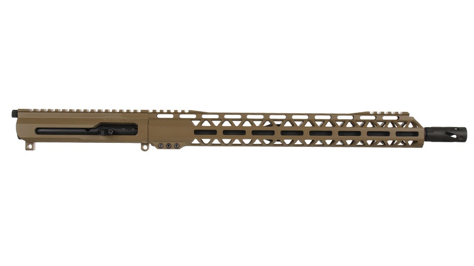 BC-9 | 9mm Flat Dark Earth Cerakote Right Side Charging Complete Upper Assembly | 16" Parkerized M4 Barrel| 1:10 Twist | Blow Back Gas System | MLOK Split Rail