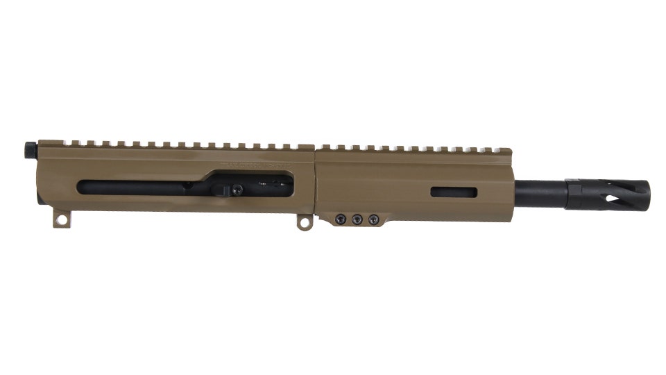 BC-9 | 9mm Flat Dark Earth Cerakote Right Side Charging Complete Upper Assembly | 7.5" Parkerized Heavy Barrel | 1:10 Twist | Blow Back Gas System | MLOK Split Rail