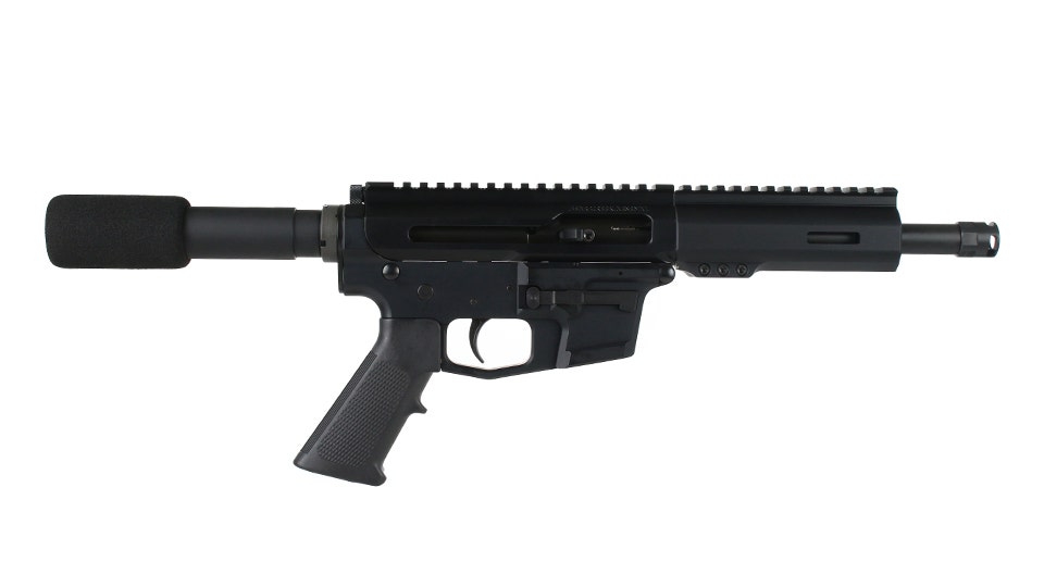 BC-9 | 9mm Right Side Charging Pistol | 7.5" Parkerized Heavy Barrel | 1:10 Twist | Blow Back Gas System | MLOK Split Rail - Micro Flash Hider