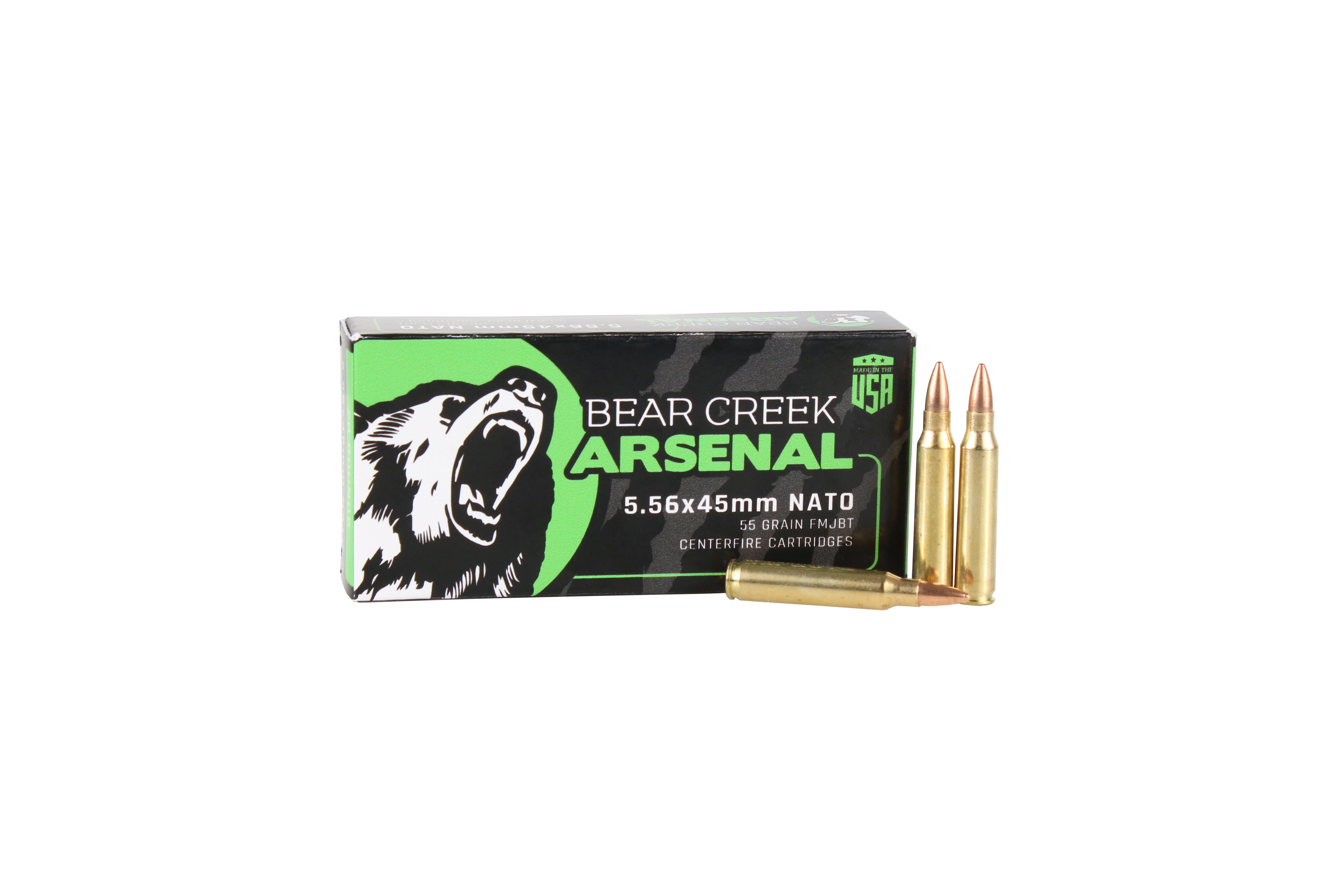 Bear Creek Arsenal Bear Creek Arsenal | 5.56 FMJ Boat Tail Ammunition | 55 grain | 20 Rounds