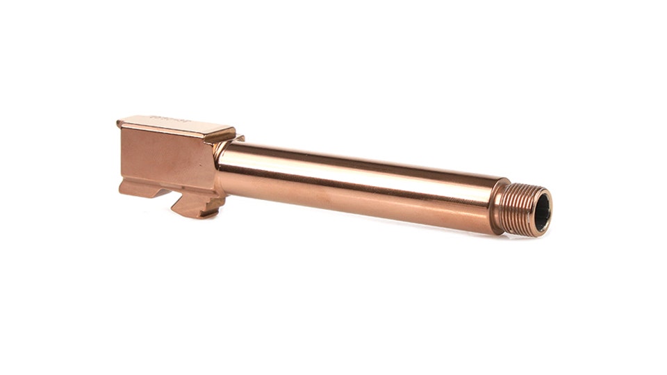 Bear Creek Arsenal Barrel for Grizzly 101 & Glock 17 | 9mm | Rose Gold Nitride Finish | Threaded