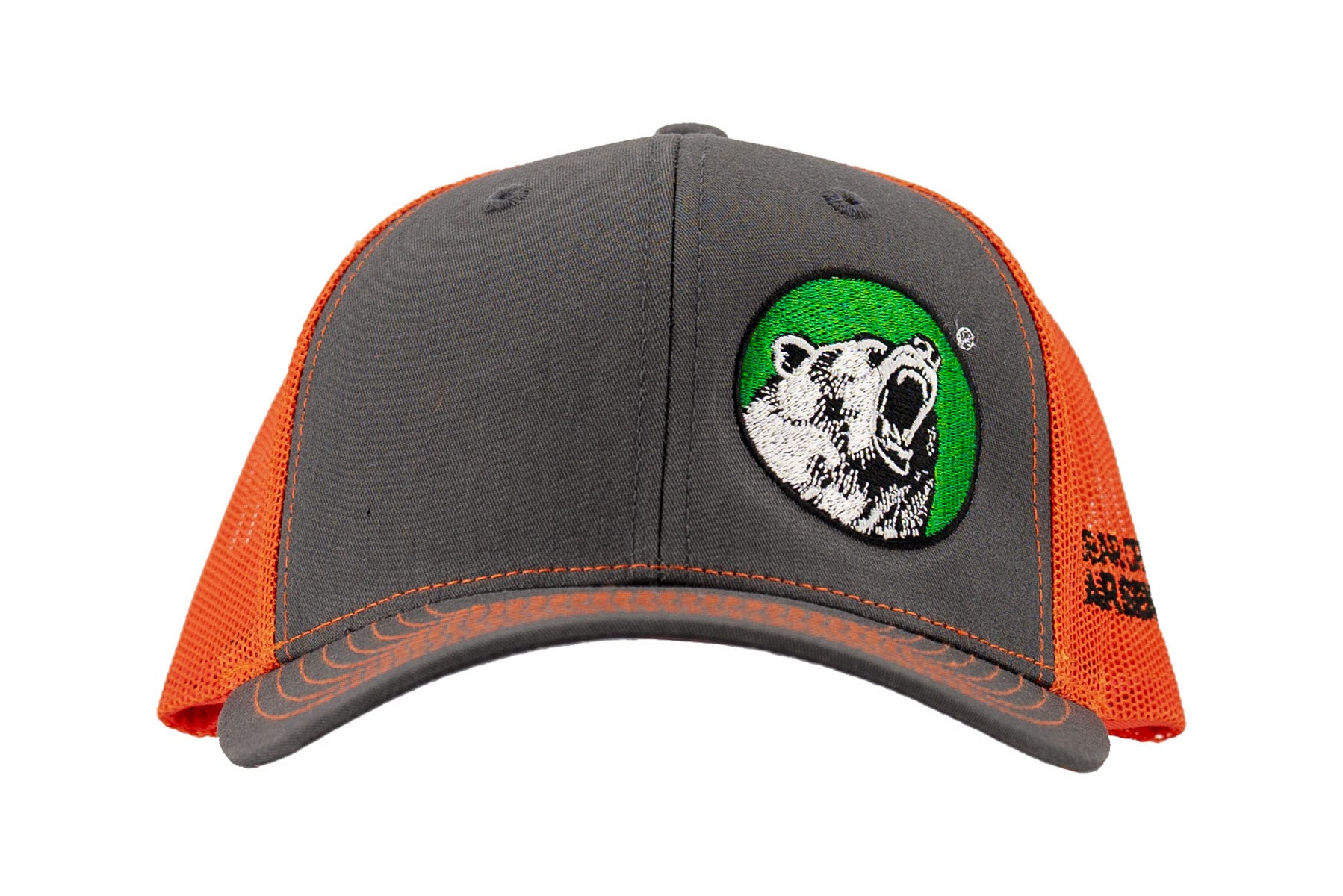 BCA Trucker Hat with Side Logo-Orange/Charcoal Gra