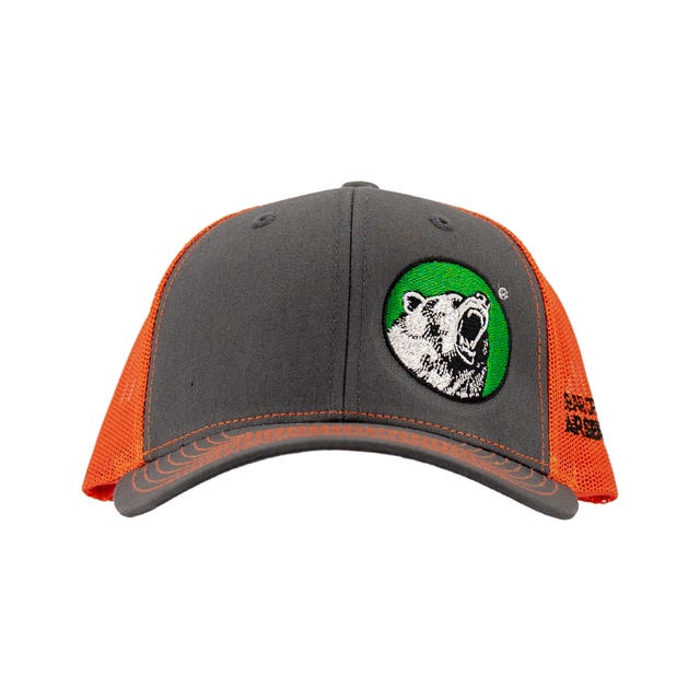 BCA Trucker Hat with Side Logo-Orange/Charcoal Gra