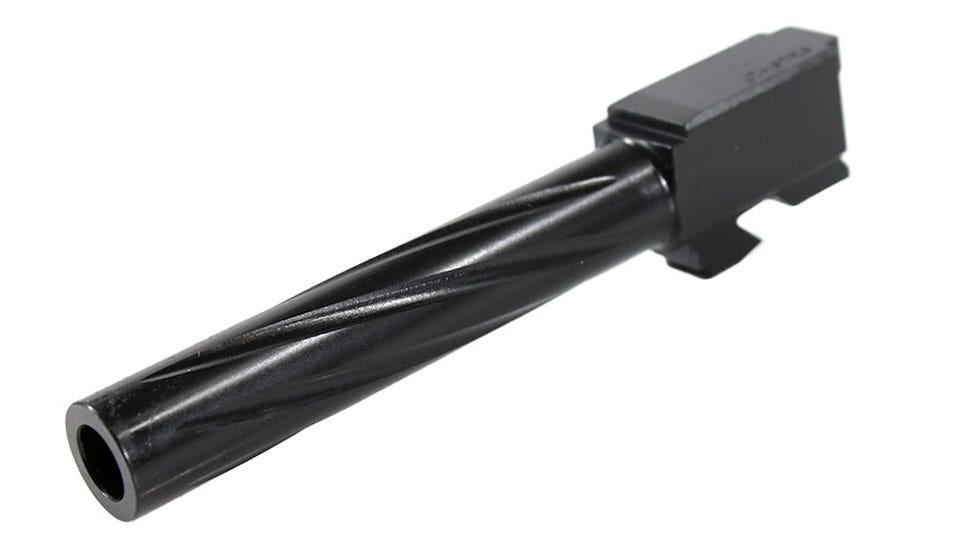 Bear Creek Arsenal Barrel for Grizzly 101 & Glock 17 | 9mm | Black Nitride Spiral Fluted | Unthreaded