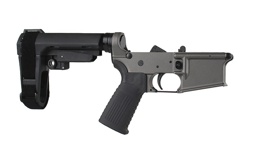 BC-15 | Multi-Caliber Complete Pistol Lower Assembly With Pistol Brace |Tungsten