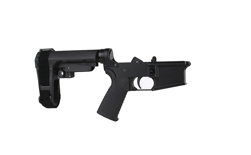 BC-15 | Complete Pistol Lower Assembly With Pistol Brace | Multi-Caliber (Black Anodized)-Default