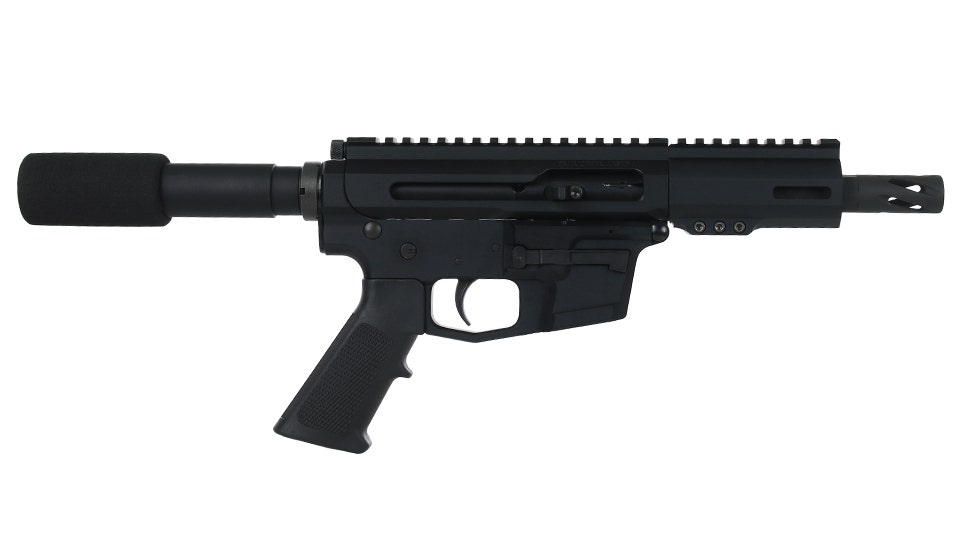 BC-45 | .45 ACP Right Side Charging Pistol | 5" Black Nitride Slim Barrel | 1:16 Twist | Billet Lower | Blowback Gas System | MLOK Split Rail