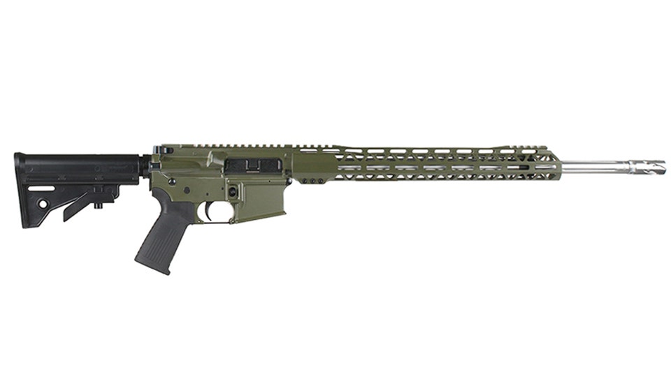 BC-15 | 6mm ARC Olive Drab Green Cerakote Rifle | 20" Stainless Heavy Barrel | 1:8 Twist | Forged Lower | Straight Flutes | Stainless 416R Rifle Length Gas System | MLOK Split Rail