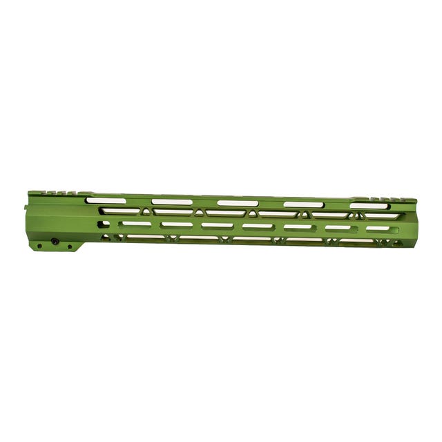 Ultra Lightweight 15" MLOK Split Rail Handguard - Anodized Green