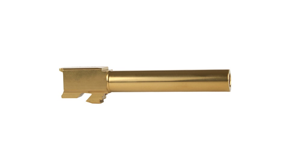 Bear Creek Arsenal Barrel for Grizzly 101 & Glock 17 | 9mm | Gold Titanium Nitride (TiN) Finish | Unthreaded