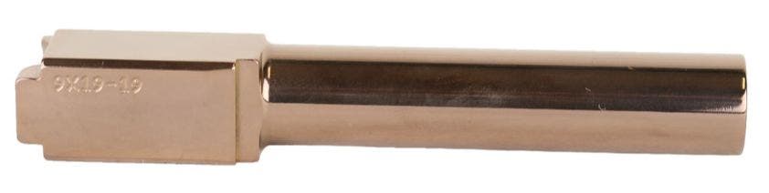 Bear Creek Arsenal Barrel for Grizzly 102 & Glock 19 | 9MM | Titanium Nitride Rose Gold Finish |Unthreaded