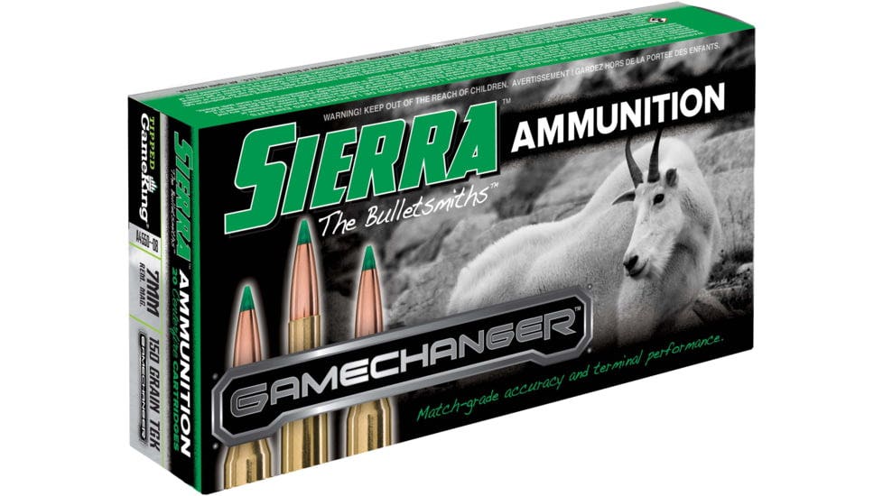 Bear Creek Arsenal Sierra Ammunition | GameChanger 7mm Remington Magnum | 150 grain Sierra Tipped GameKing | 20rd