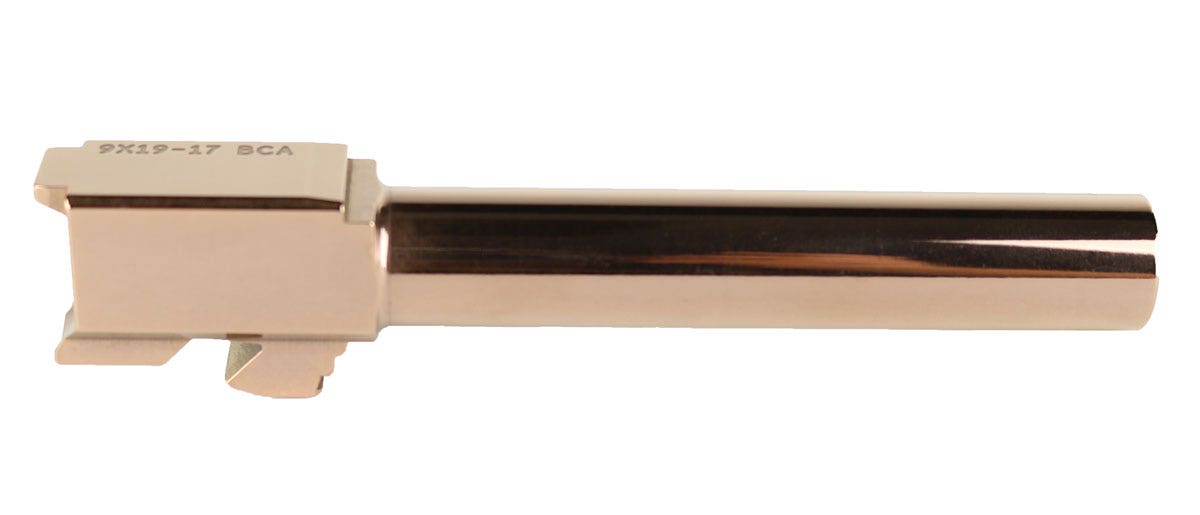 Bear Creek Arsenal Barrel for Grizzly 101 & Glock 17 | 9mm | Rose Gold Nitride Finish | Unthreaded