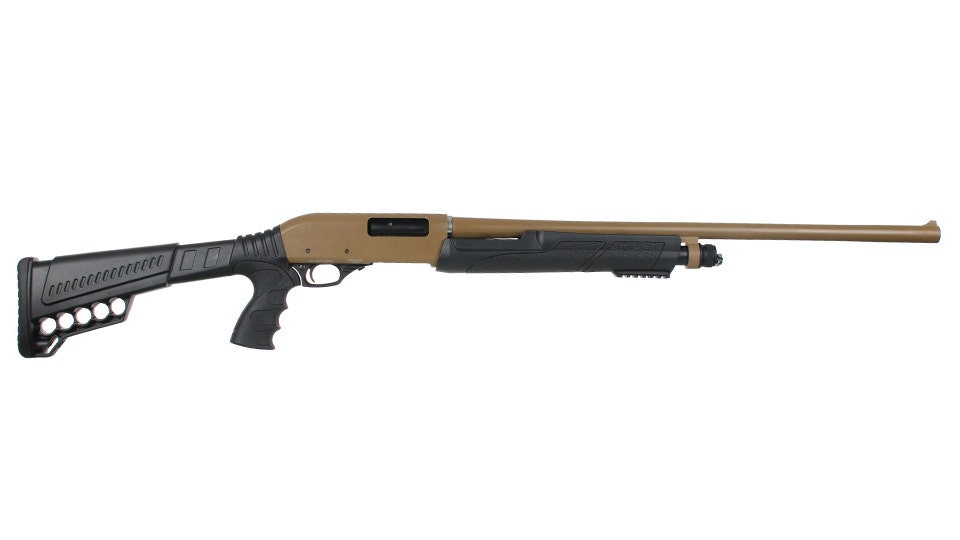 PUMP ACTION 12 Gauge SHOTGUN | Cerakote Plating | 26" 4140 Drilled Steel Barrel | 5 + 1 Magazine Capacity