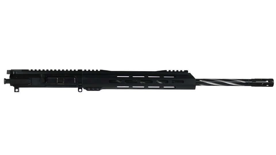BC-15 | .223 Wylde Billet Complete Upper Assembly | 18" Black Nitride Stainless Heavy Barrel  - 0.750 | 1:8 Twist | Bear Claw Flutes | Stainless 416R  Mid Length Length Gas System | MLOK | Split Rail