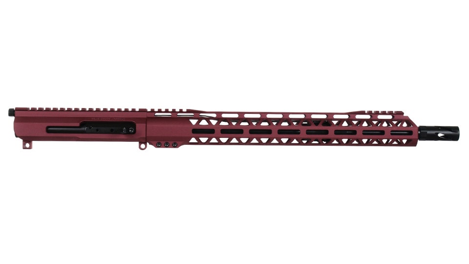 BC-15 | .223 Wylde Frosted Cranberry Cerakote Right Side Charging Upper Assembly | 16" Black Nitride Mid Weight Barrel | 1:8 Twist | Mid-Length Gas System | MLOK Split Rail