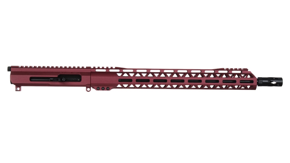 BC-15 | .22 Magnum Frosted Cranberry Cerakote Right Side Charging Upper Assembly | 16" Black Nitride Heavy Barrel | 1:16 Twist | Mid-Length Gas System | MLOK Split Rail