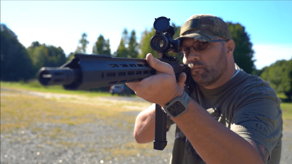 45 ACP PCC bring aimed down range